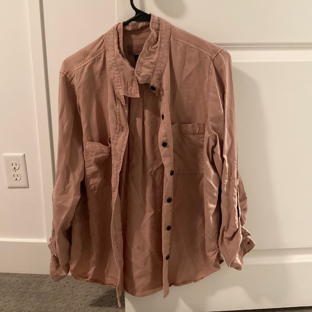 Pink button down tshirt